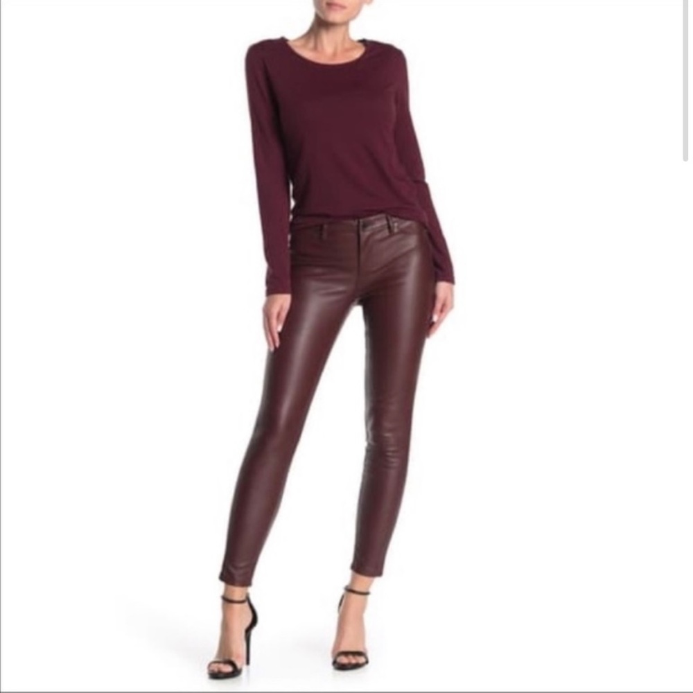 Blank NYC faux leather skinnies in red burgundy SZ 29. Like new, worn once.